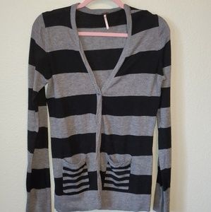 Black and gray striped cardigan
